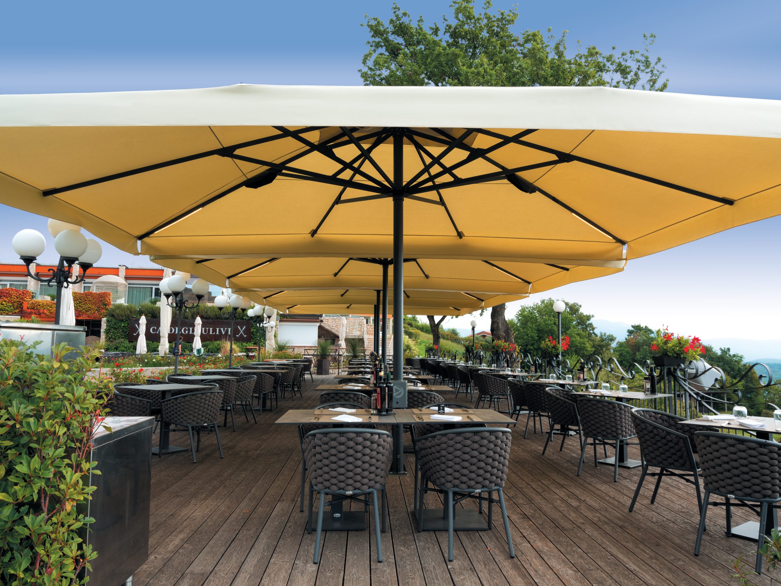 telescopic centre pole parasol - poggesi: Magnum
